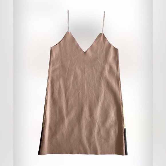 ZARA Faux Leather Shift Dress Small NEW without tag - Picture 9 of 14